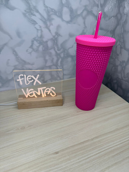 TERMO VASO TUMBLER CON PITILLO TEXTURIZA